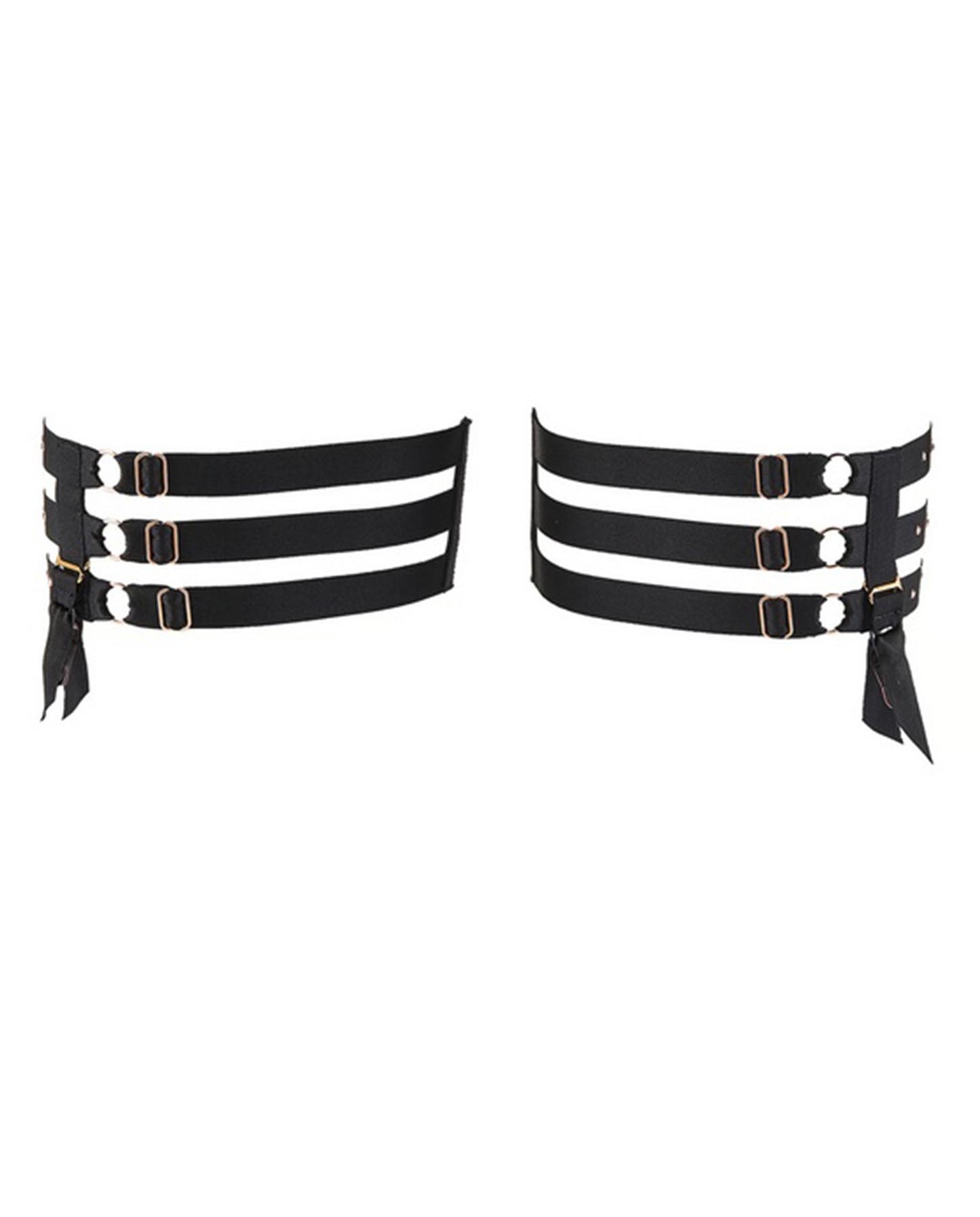 Aubade Paris Strumpfband in schwarz aus der Serie RENCONTRE ANONYME mit einhakbaren Strumpfhalter und Verzierung in rosegold