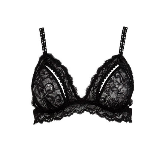 Schwarzer Triangel-BH mit offenen Cups aus der Serie ouvert Lingerie von Aubade Boite A Desir - Produktfoto