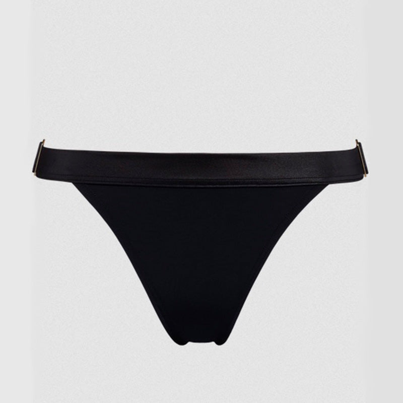 Schwarzer Bikini Tanga-Slip  "Cache Coeur" von Marlies Dekkers - Vorderansicht