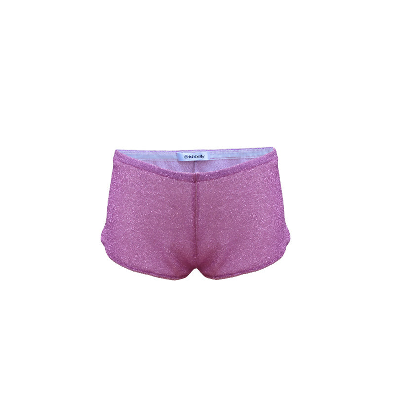 Glitzender Boxer Short in pink mit Lurex von fishbelly Lingerie handmade in Berlin