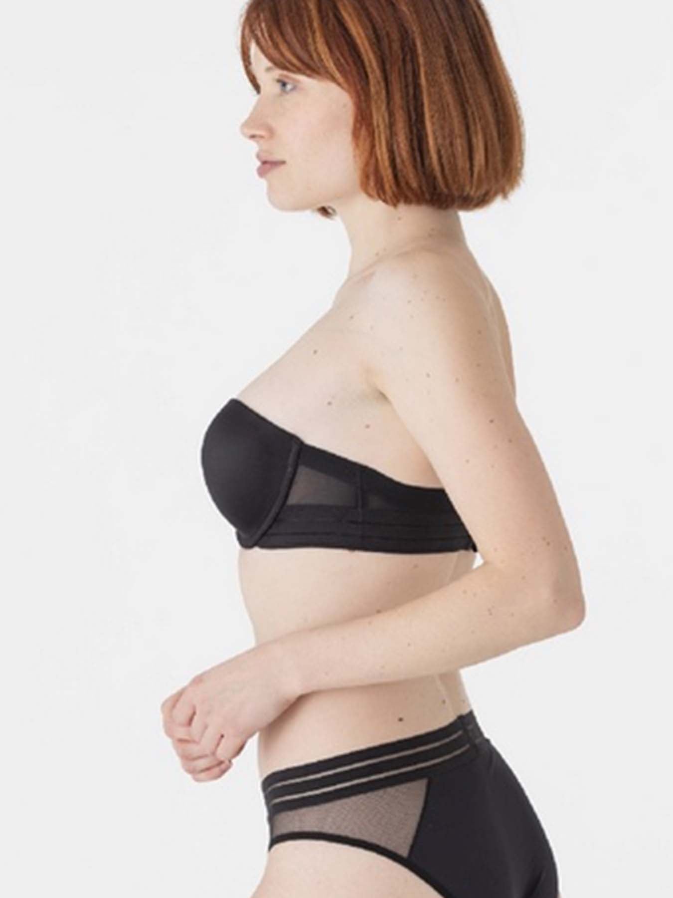 Maison Lejaby - Nufit- Trägerloser Bandeau-BH in schwarz seitliche Ansicht