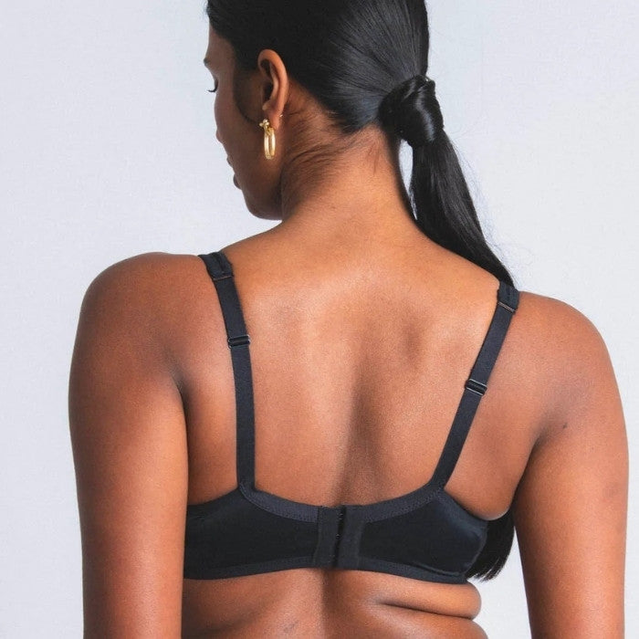 Maison Lejaby Nufit+ Transparenter unwattierter Bügel-BH in schwarz für große Cups und Körbchengrößen - Rückansicht