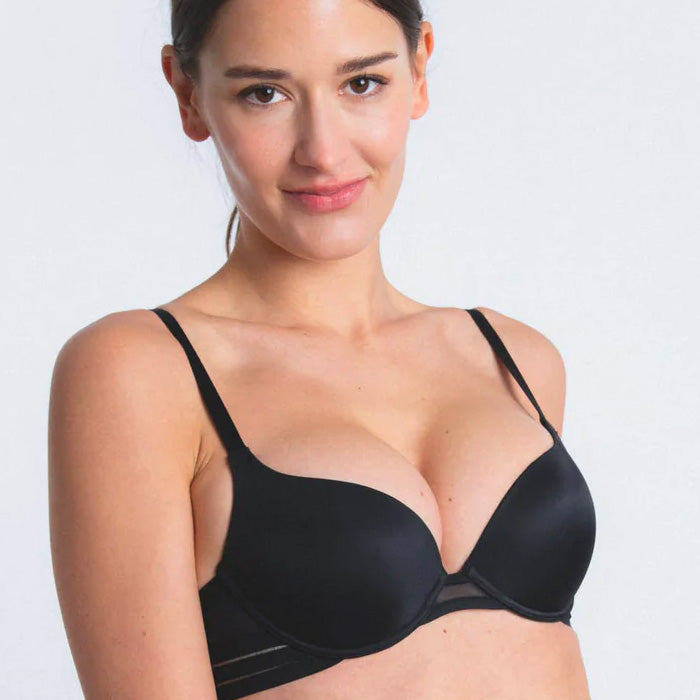 Schwarzer PushUp-BH aus der Dessous-Serie Nufit von Maison Lejaby - Vorderansicht