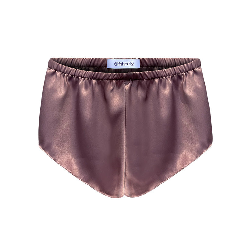 Bequemer Boxershort aus Seide in Farbe rosenholz von fishbelly Lingerie - handmade in Berlin