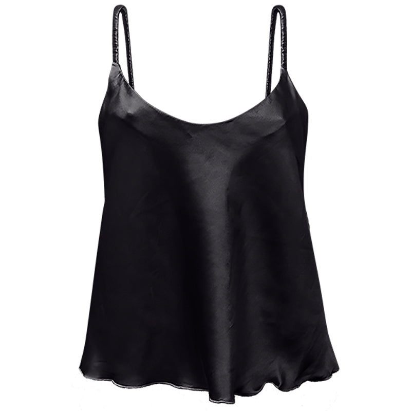 Elegantes Camisole aus Seide in schwarz von fishbelly Lingerie Berlin - handmade 