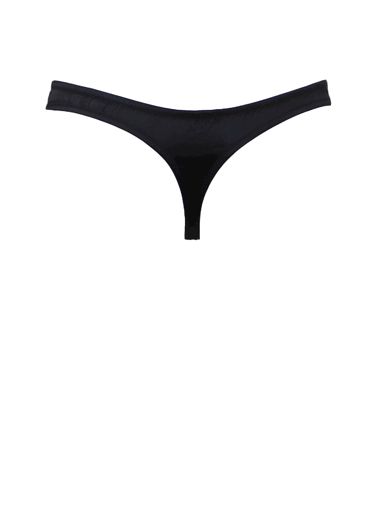 Schwarzer String aus Satin Rückansicht - fishbelly Lingerie handmade in Berlin