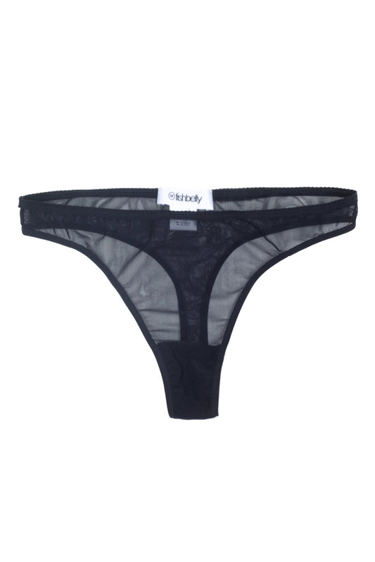 Transparenter schwarzer String | fishbelly handmade Lingerie