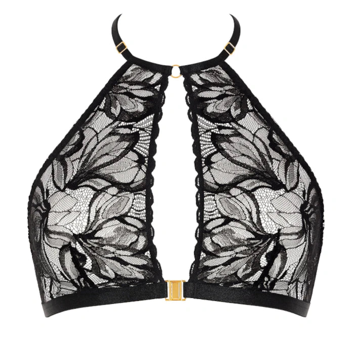 Schwarzes Bralette aus Spitze mit tiefem Ausschnitt aus der Serie "After Hours" von Aubade Paris, Produktansicht