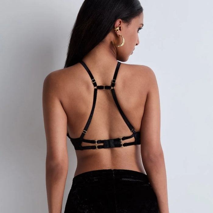 Schwarzes Bralette aus der Serie "The Night Before" von Aubade Paris, Rückansicht