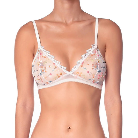 Floral besticktes Bralette ohne Bügel in ivory aus der Kollektion Boogie Wonderland von Huit Lingerie - Vorderansicht