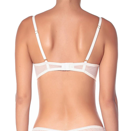 Floral bestickter Bügel-BH in ivory aus der Kollektion Boogie Wonderland von Huit Lingerie - Rückansicht