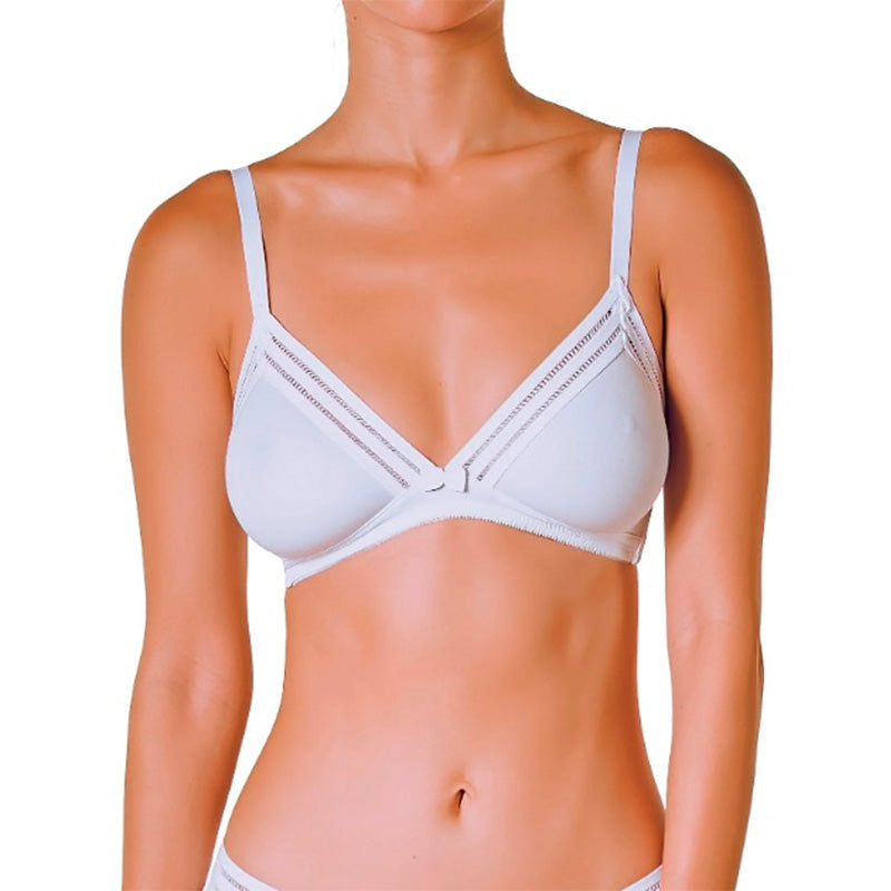 Weißes Bralette ohne Bügel von Huit8 Lingerie aus der Kollektion Sweet Coton - Vorderansicht