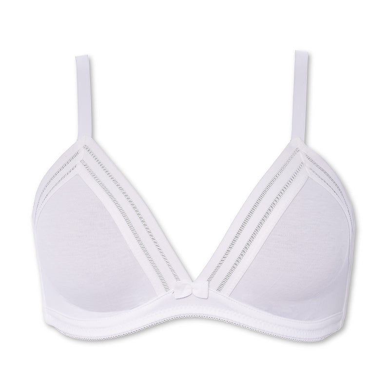 Weißes Bralette ohne Bügel von Huit8 Lingerie aus der Kollektion Sweet Coton - Produktansicht