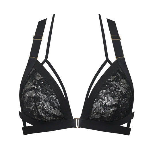 Bralette Cypher von Marlies Dekkers in Schwarz – Vorderansicht aus feiner Spitze, bügelloses Design