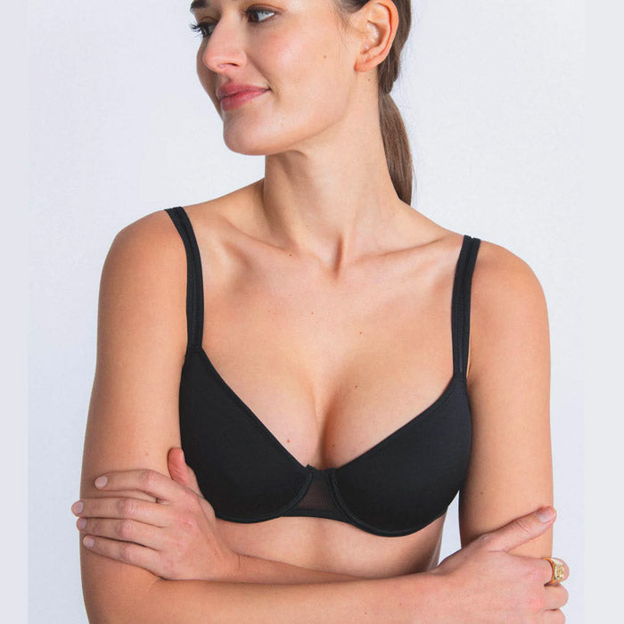 Schwarzer Spacer Bügel-BH aus der Dessous-Serie Nufit von Maison Lejaby - Vorderansicht