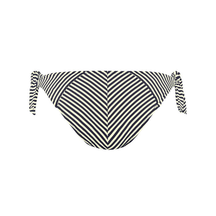 Blau-Ecru gestreifter Bikini Slip seitlich gebunden aus der Serie Holi Vintage von Marlies Dekkers - Rückansicht
