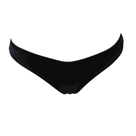 Schwarzer String aus Satin Vorderteil - fishbelly Lingerie handmade in Berlin