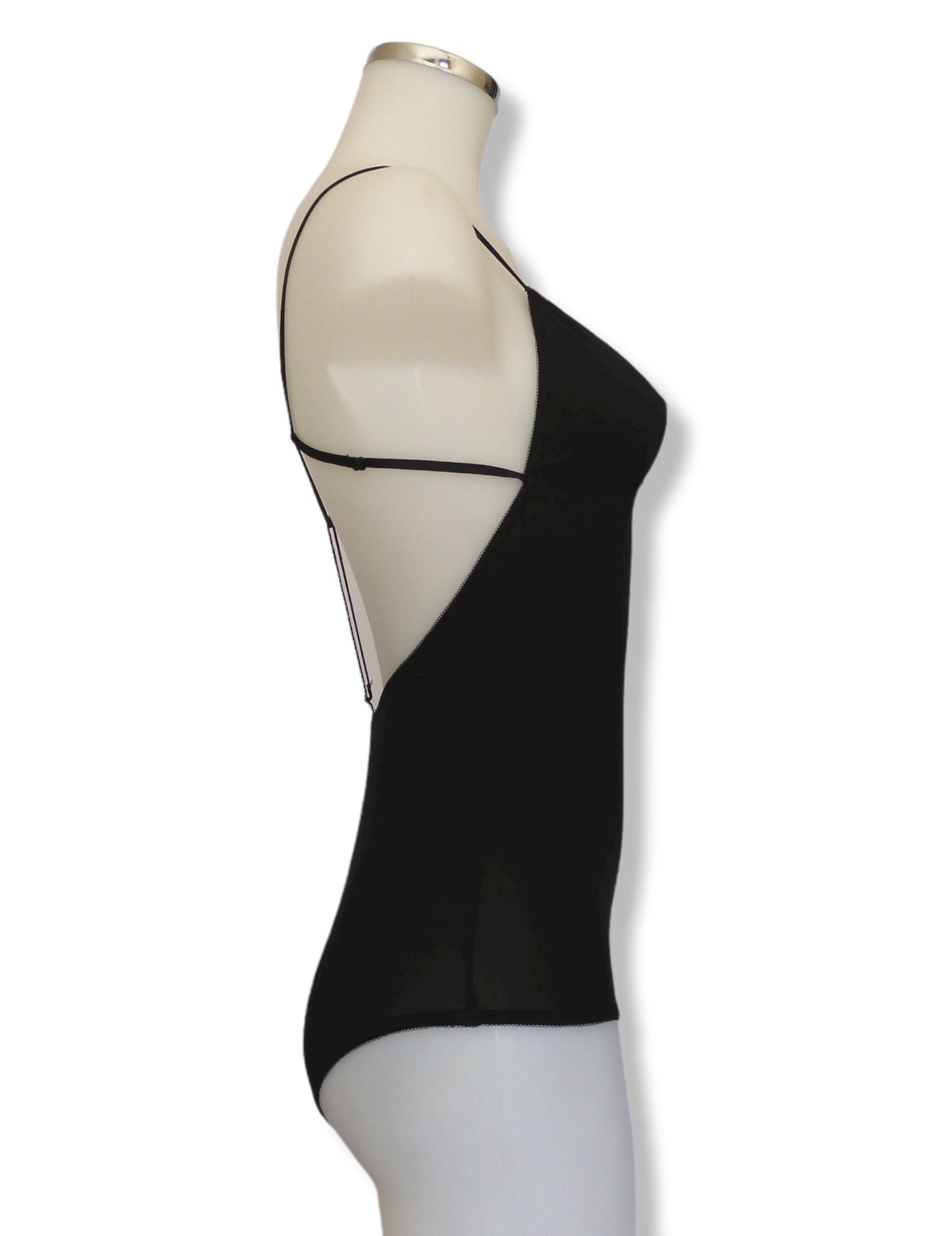 Schwarzer Bodysuit aus Modal Seitenansicht| fishbelly handmade Lingerie