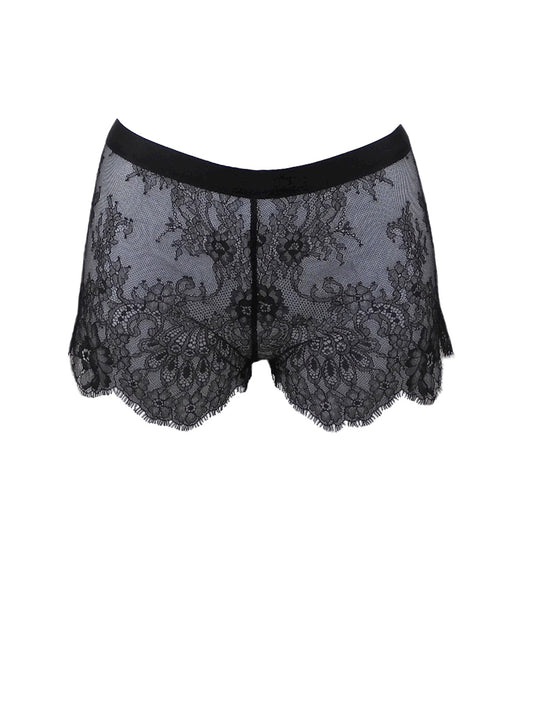 Durchsichtiger French Knicker aus schwarzer Spitze - fishbelly Lingerie handmade in Berlin